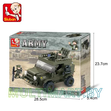 Конструктор Sluban M38-B0299 Армейский джип (221 деталь) картинка 7